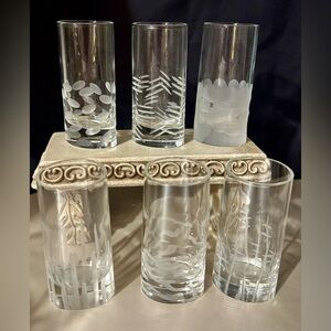 6 Murano, Vivarini handmade (blown) liquor / shot glasses vintage. Highly unique
